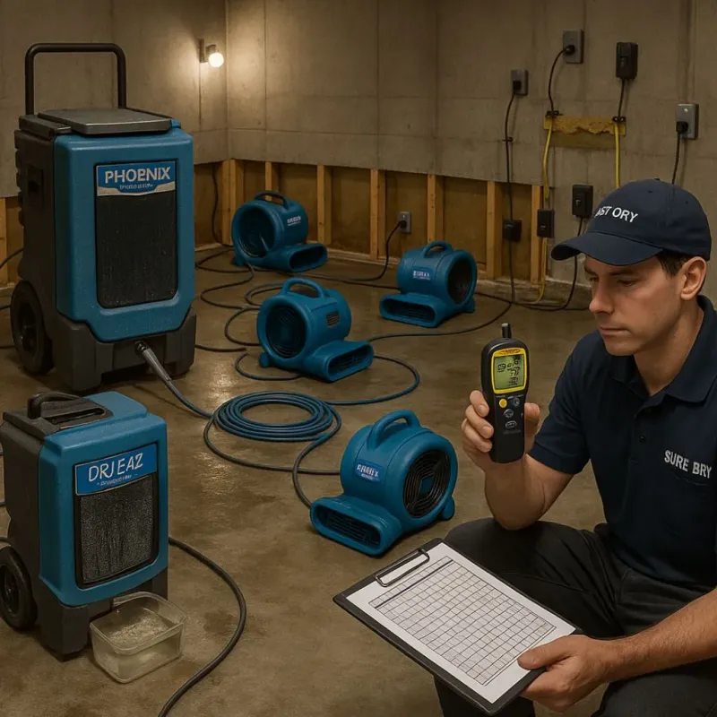 Structural Drying and Dehumidification process in Steilacoom, WA